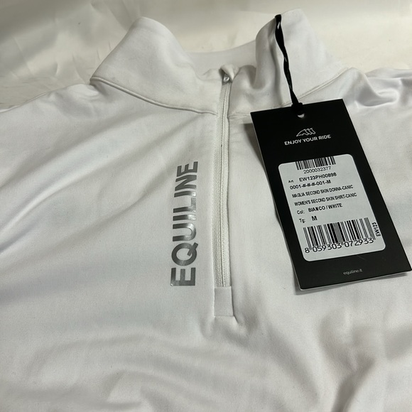 Equiline CANIC WOMEN’S 1/4 ZIP SECOND SKIN. Size M. NWT. White - Picture 3 of 4